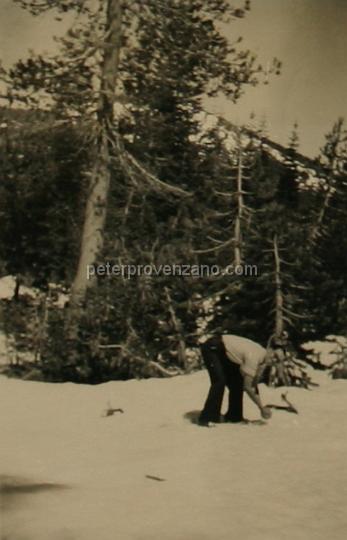 Peter Provenzano Photo Album Image_copy_171.jpg - Peter Provenzano making a snowball.  Mount Shasta, California - 1942.